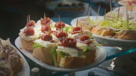 venetian canapés with cherry tomatoes and cream cheese