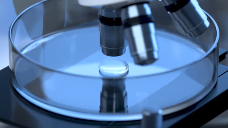 glassware and microscope in the laboratory, 3d rendering.