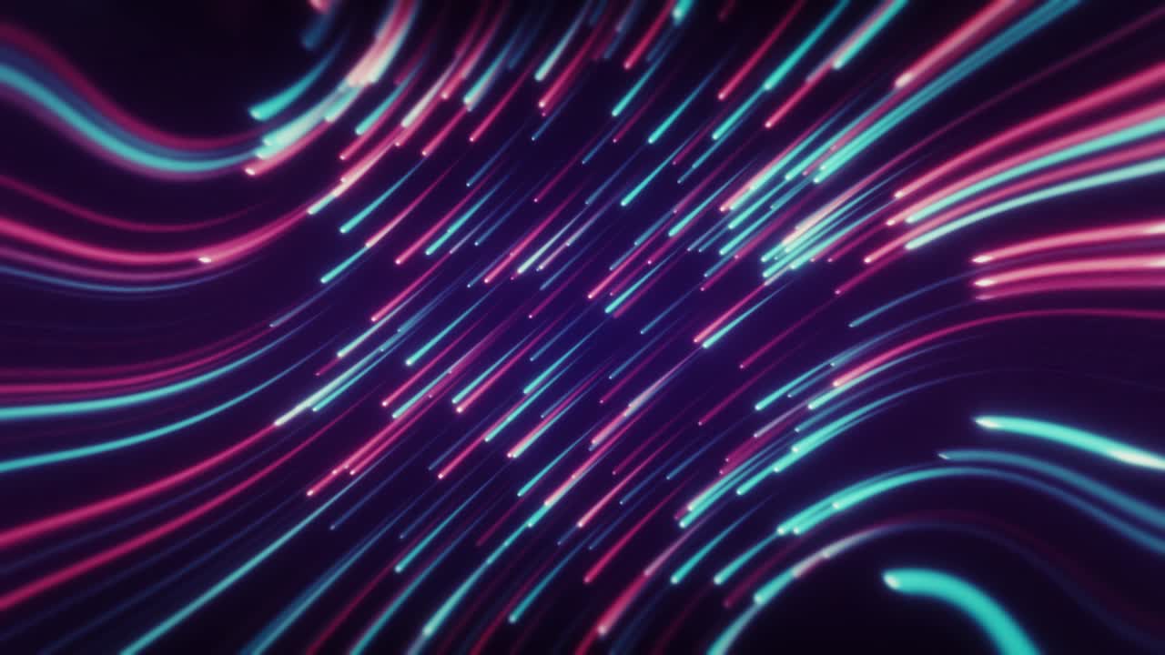 Glowing neon lights streaming across the screen. Seamless loop.