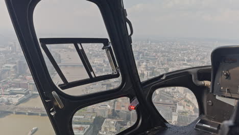 filming from inside a helicopter over london