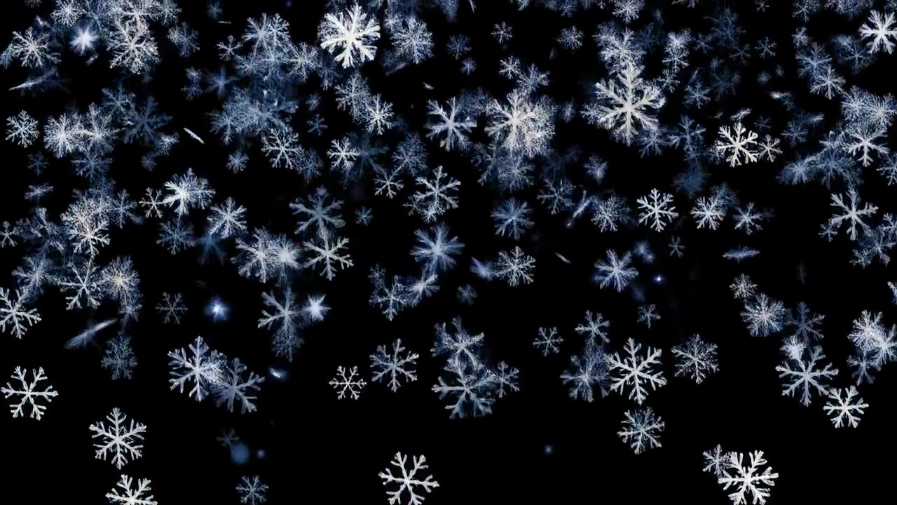 Fallende snøfnugg-overlegg på svart bakgrunn