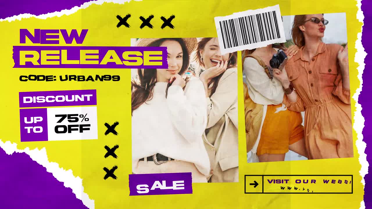 Trendy Women's Fashion Sale Promotion with Collage Effect