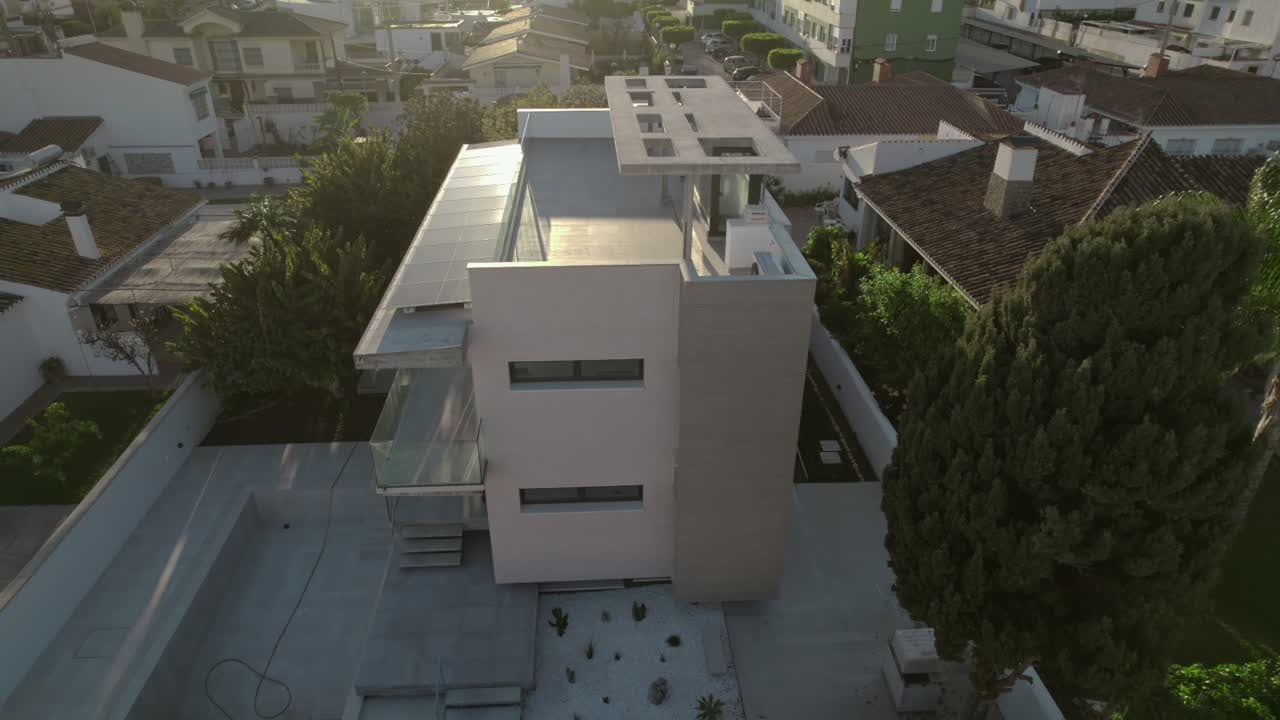 Modernly designed house at Rincón de la Victoria, a municipality in the province of Málaga in the autonomous community of Andalusia in southern Spain