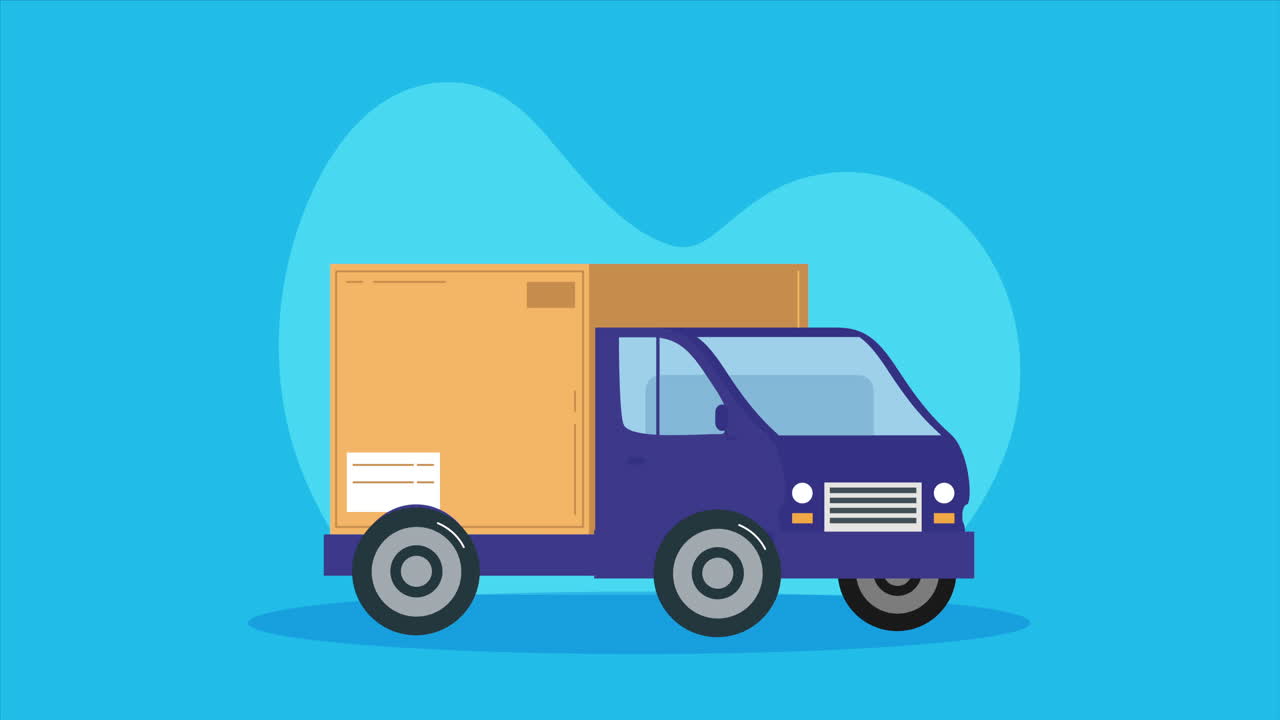 트럭 애니메이션에서 배달 서비스