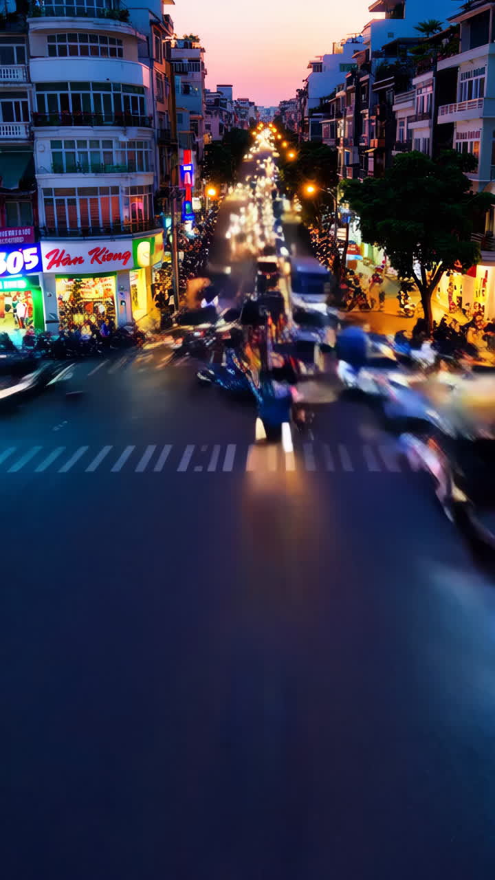Busy Night Street Scene in Ho Chi Minh City