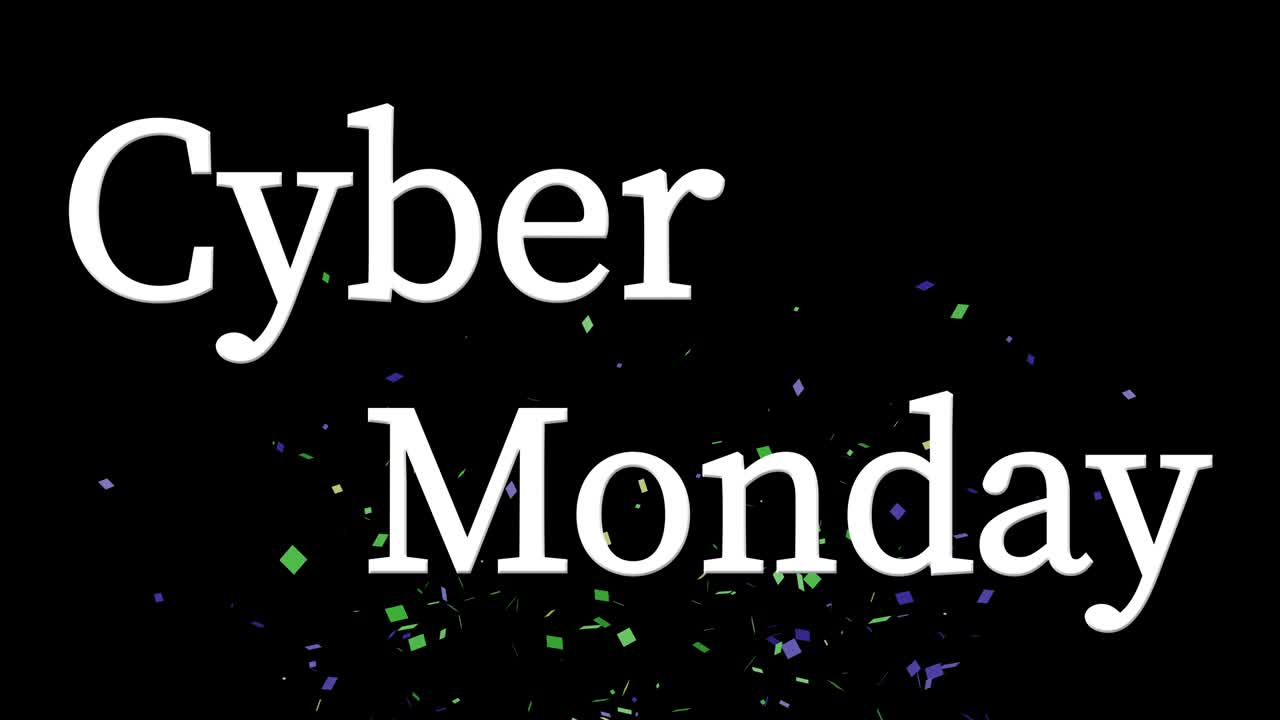 ciber lunes venta evento texto animación gráficos en movimiento