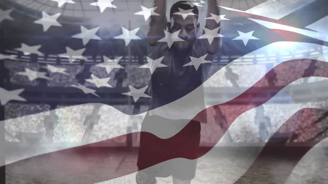 jugador de rugby buceando para anotar en el estadio