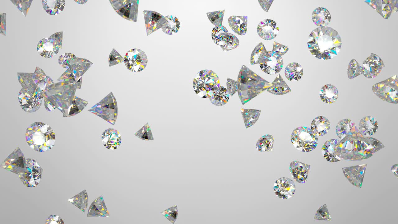 다이아몬드의 끝없는 비 3d 렌더링 원활한 루프 애니메이션