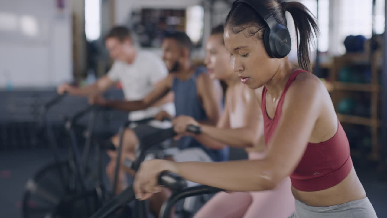 스핀링 자전거를 이용한 그룹 운동 수업