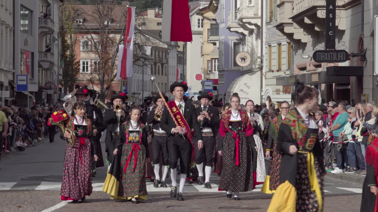 Brass band Castello Tesino at the annual Grape Festival, Meran - Merano, South Tyrol, Italy (part 2 of 4)