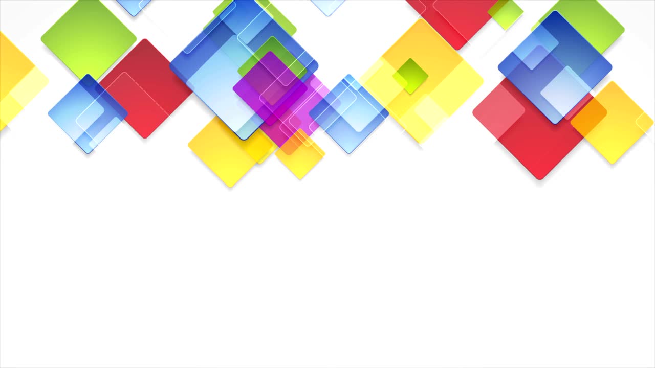다채로운 추상 사각형 기하학적 비디오 애니메이션