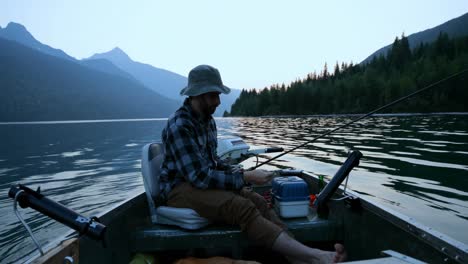 fisherman fishing in the river 4k