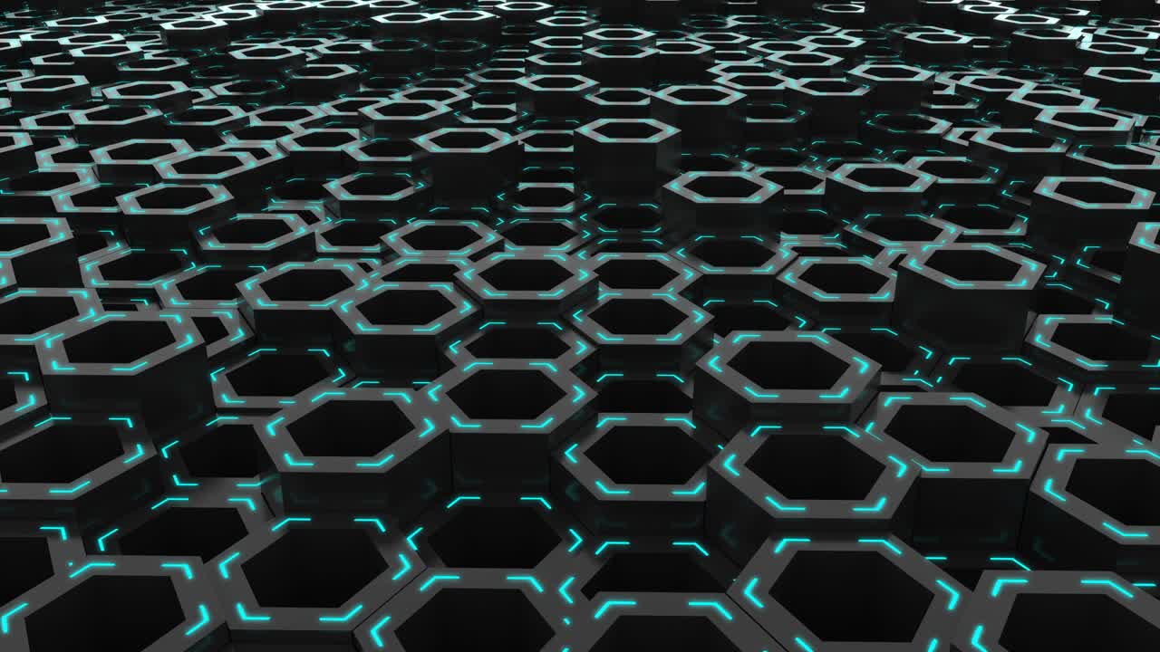 fondo de hexágono en bucle abstracto de 4k