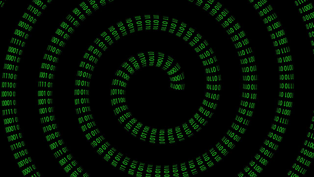 Abstract spiral binary code background