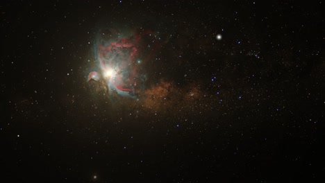 star with nebula floating in outer space 4k