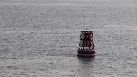 Eine-Boje,-Die-Im-Meerwasser-Schwimmt