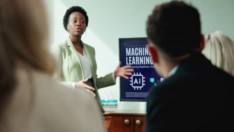 business presentation on machine learning and artificial intelligence