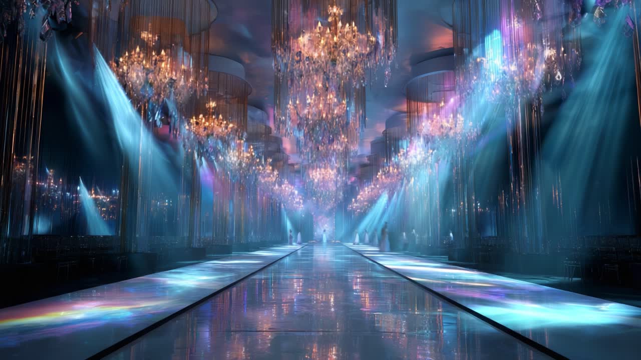 Elegant Wedding Ceremony with Chandeliers and Lighting