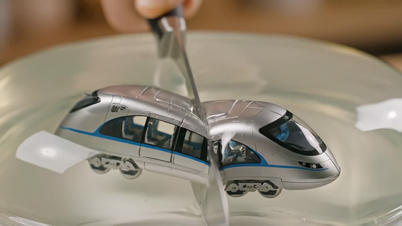 Toy Train Cut in Gelatin