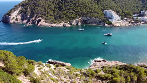 overview of llonga, ibiza, spain