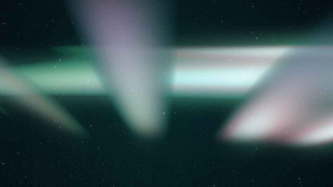 Animation of moving northern lights over black background