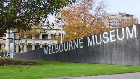 panoramic view of melbourne museum sign