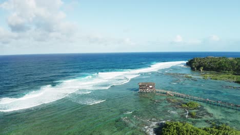 cloud 9, well-known surfing spot on siargao island, philippines