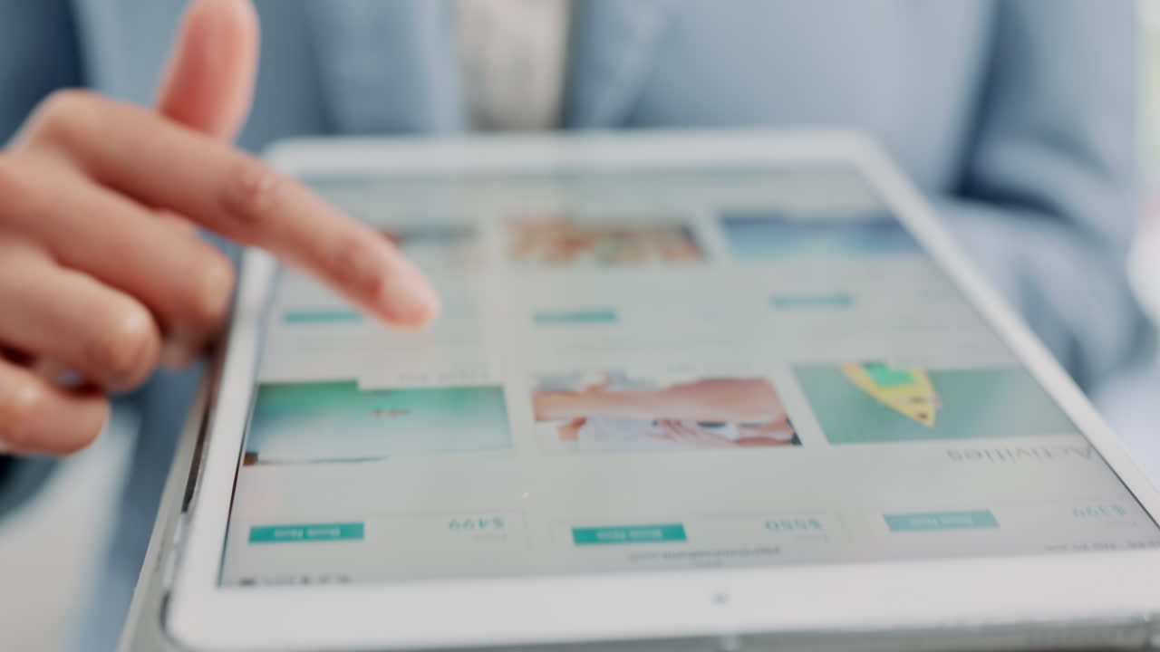 Using a tablet for travel booking