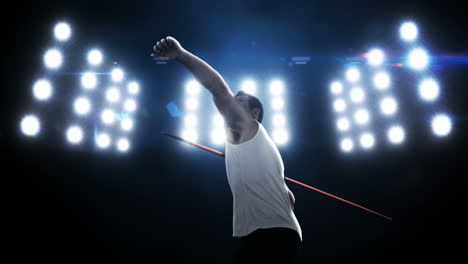 Sportsman-is-practising-javelin-throw-