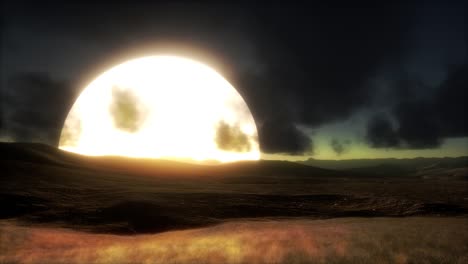 puesta de sol en las dunas de arena