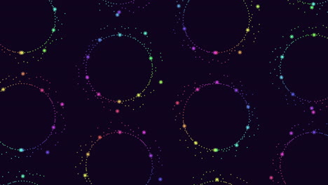 círculos vibrantes patrón sin costuras de colores superpuestos en negro
