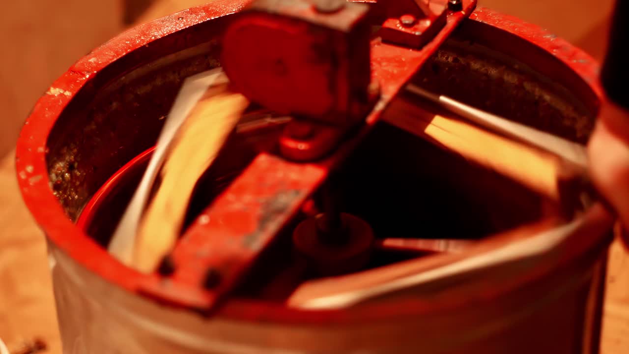 Honey Extractor in Action