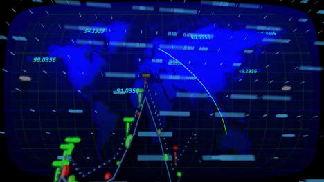 digital connectivity animation with data points and lines on global map