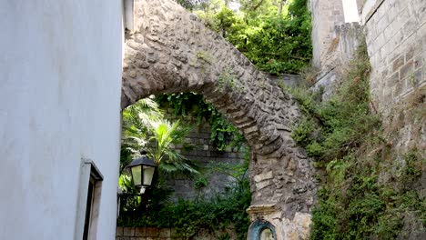 stone archway with greenery in sorrento, italy