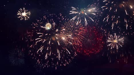los coloridos fuegos artificiales muestran la animación del bucle de celebración.