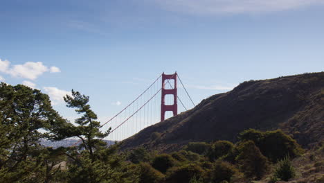 the sight of slacker hill in proximity to the golden gate bridge in san francisco, california - medium shot