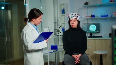 medical doctor and patient discussing about symptoms of disease