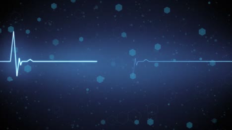 animación de los latidos del corazón y procesamiento de datos sobre fondo negro