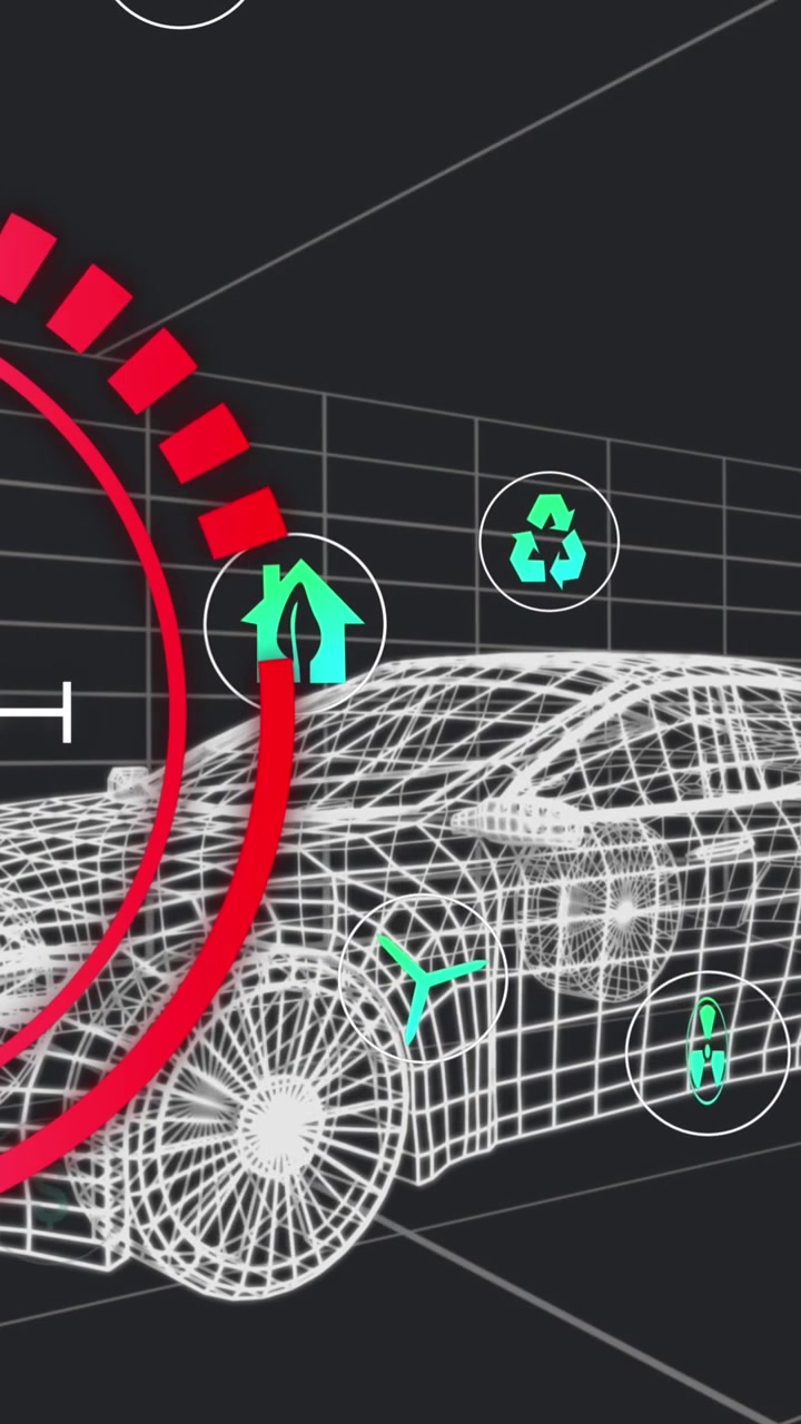 Animazione di tachimetro su modello di auto 3D