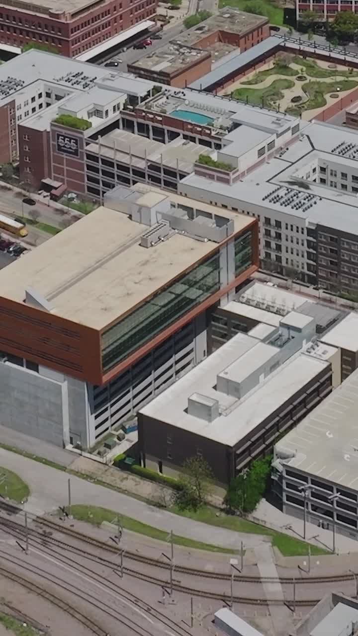 Area del centro di Dallas ripresa dall'alto in una giornata di sole in Texas