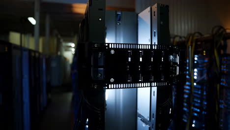 server racks and equipment in a modern data center