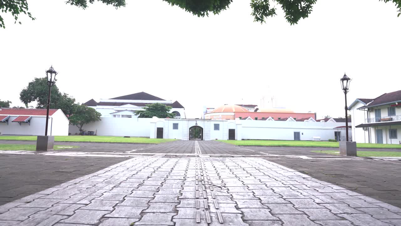 Classic and historic buildings and interiors in the Vredeburg Fort complex in Yogyakarta, Indonesia.