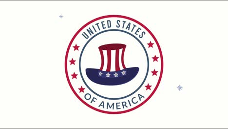 united states of america flag in tophat seal animation