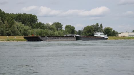 cargo barge on the rhine river