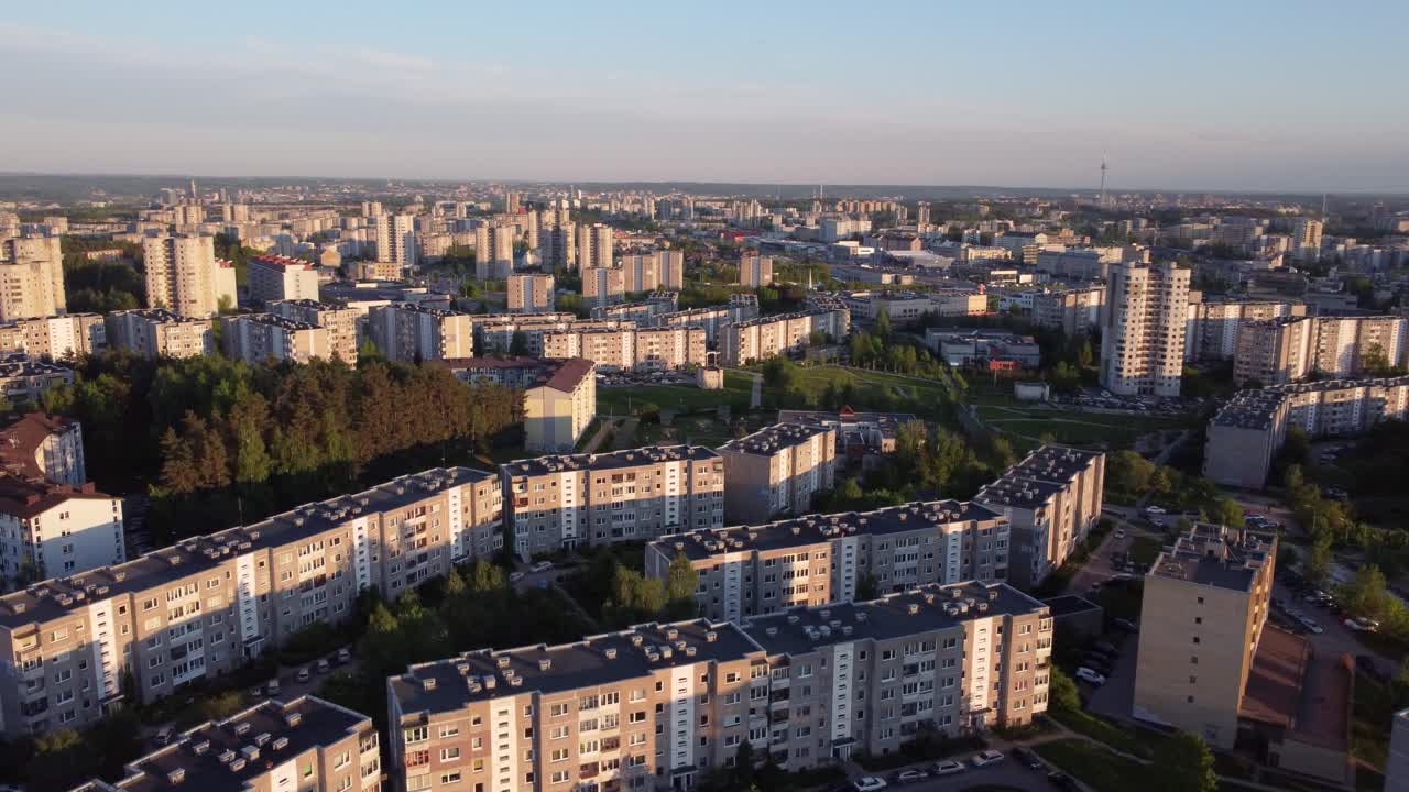 Orbit Shot of Fabijoniskes, a Soviet Planned Residential District in Vilnius, Lithuania, HBO Chernobyl filming location