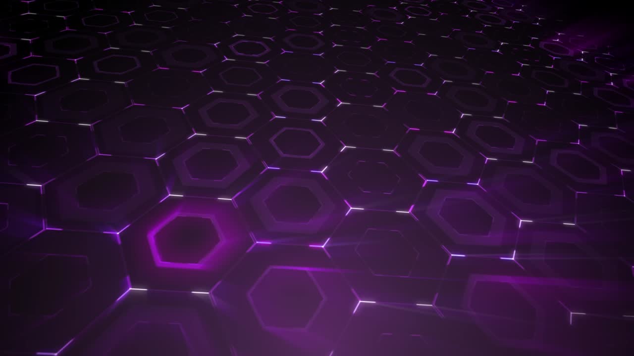 superficie del ciberespacio con un patrón hexagonal. un maravilloso fondo púrpura con filtros de luz.