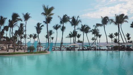 parallax shot of beachfront pool in the caribbean