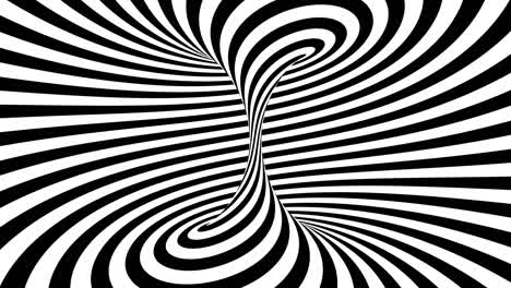 optical illusion black and white spiral abstract illustration. 4k