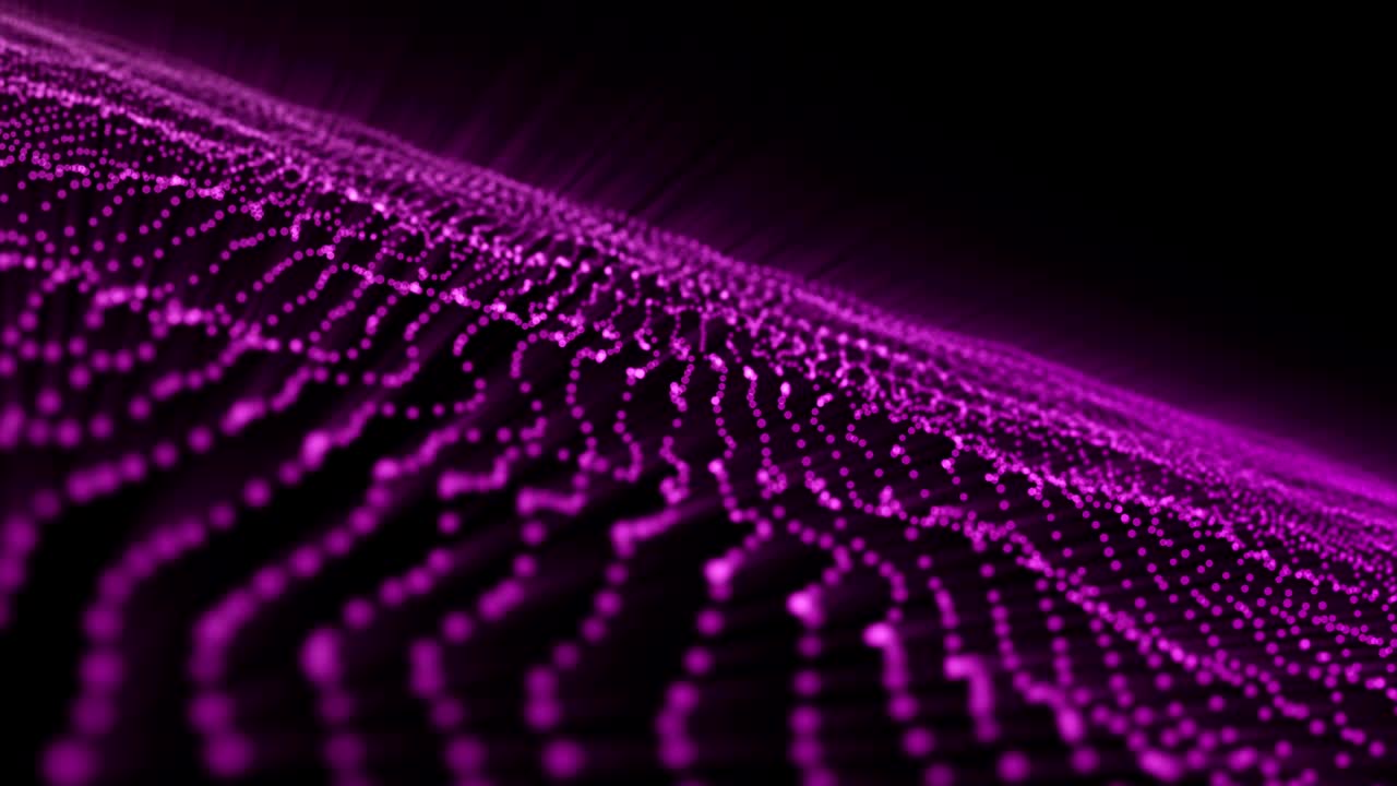 4k club music particles field dance motion background neon technological style loop purple