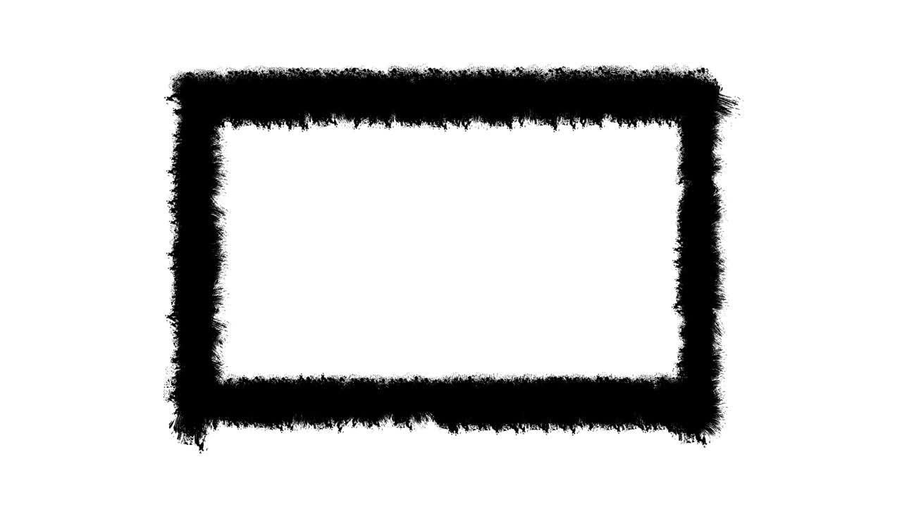 Ink spray animated frame template, stop motion border design